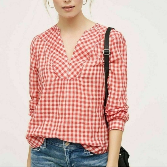 HOLDING HORSES Tops - Holding Horses Red and White Checkered Top